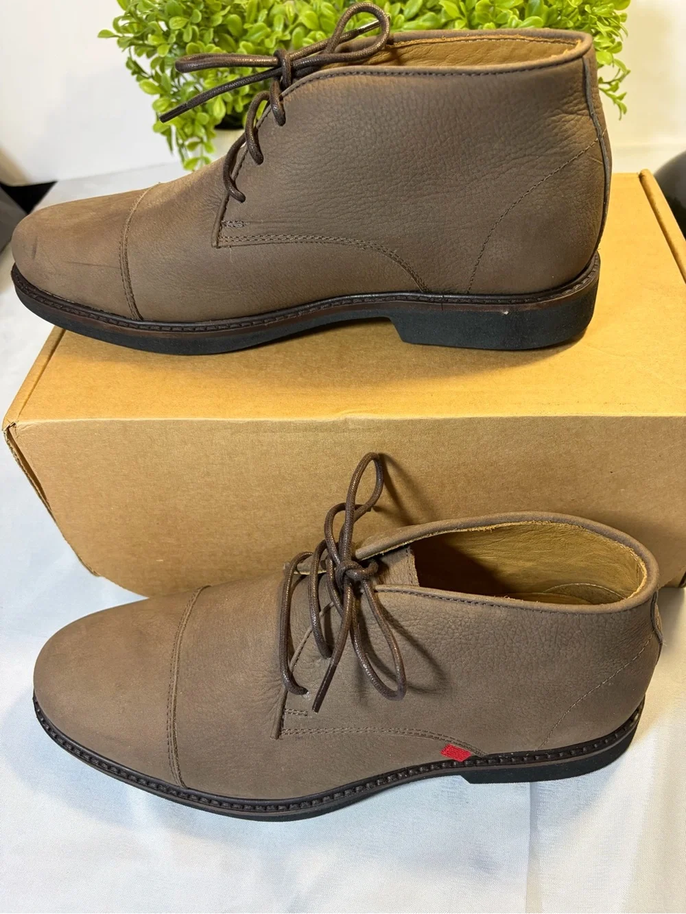 Marc Joseph Men's Taupe Lace-Up Dress Boots Size 8.5 New in Box